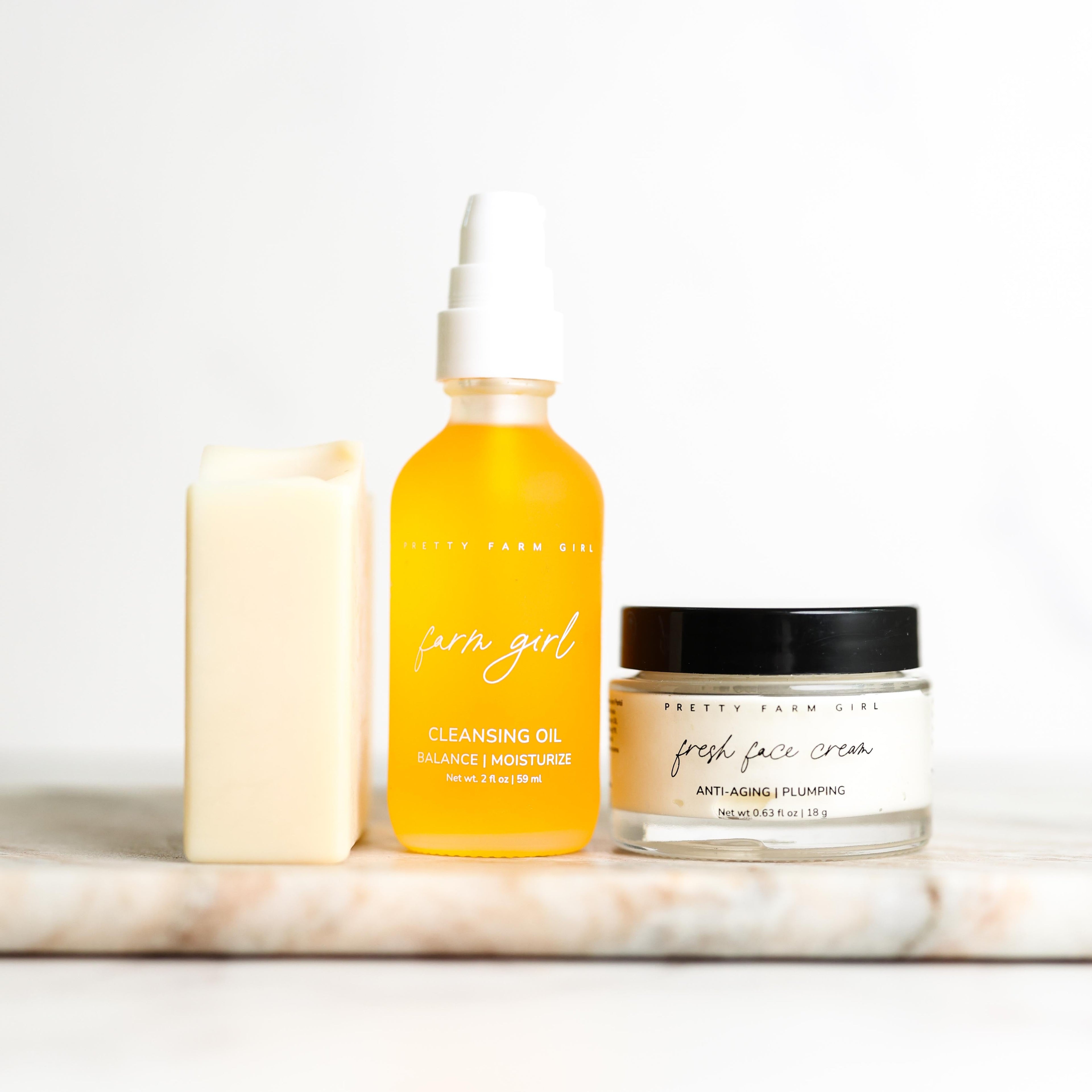 Double Cleansing Anti-Aging Kit - 3 Essentials + Optional Serum