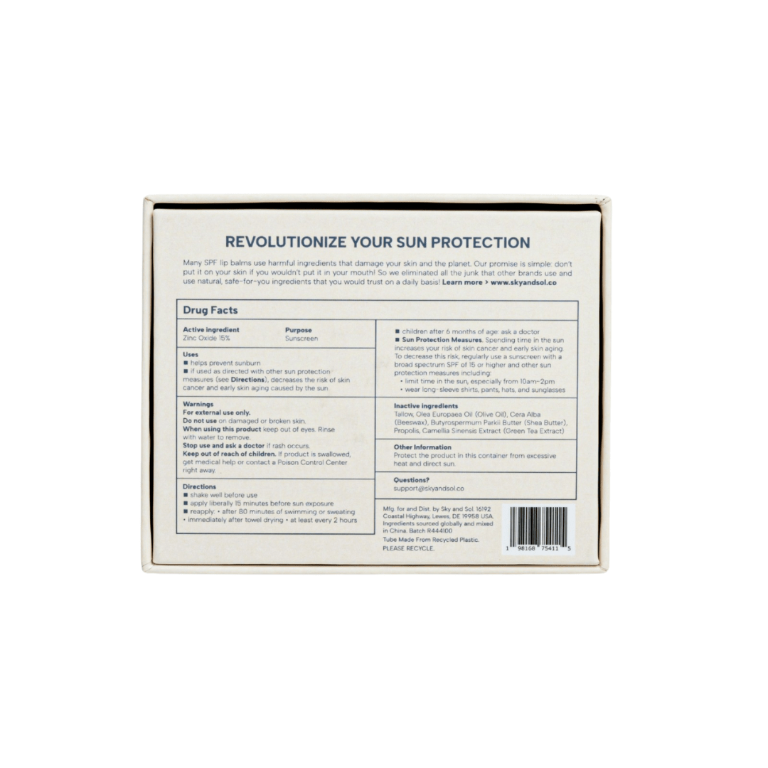 Sky and Sol Lip Jelly SPF 25 - Plumping Tallow Lip Balm (Pack of 3)